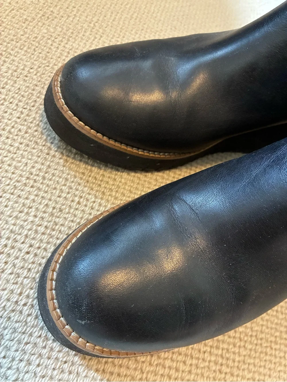 Cole Haan Black Leather Boots Wedge 8B